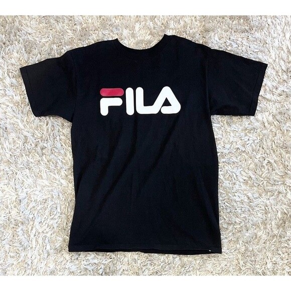 Fila Men’s Black Graphic Print Crew Neck Short Sleeve M T-Shirt | Free Shipping - Picture 1 of 5